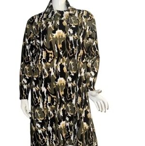 Ashley Stewart Dress Size 18/20 Long Sleeve Eye-catching Colorful Pattern Camo
